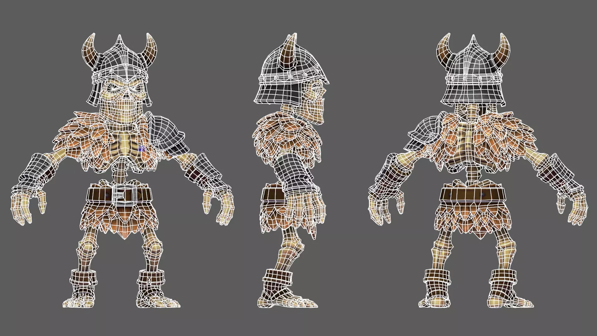 Skeleton Pack - Game ready character Low-poly 3D model_25