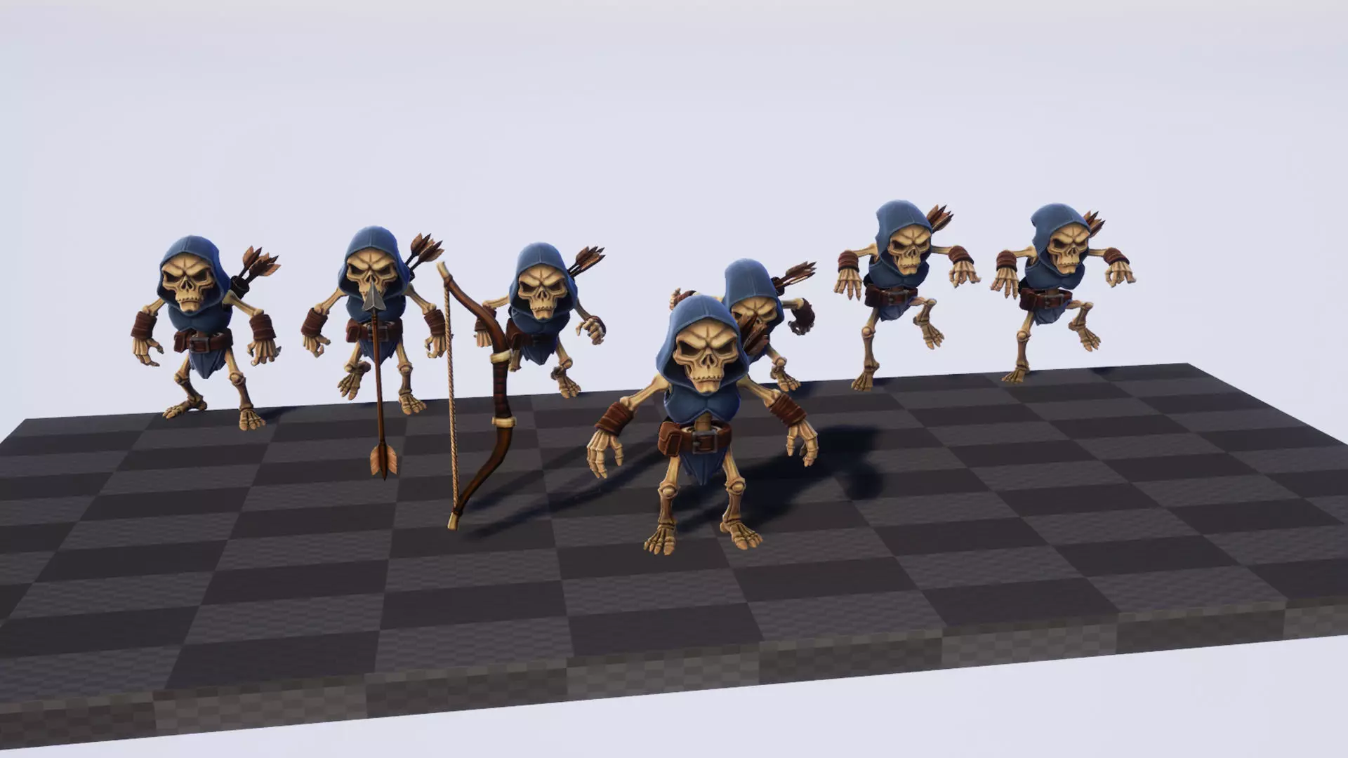 Skeleton Pack - Game ready character Low-poly 3D model_35