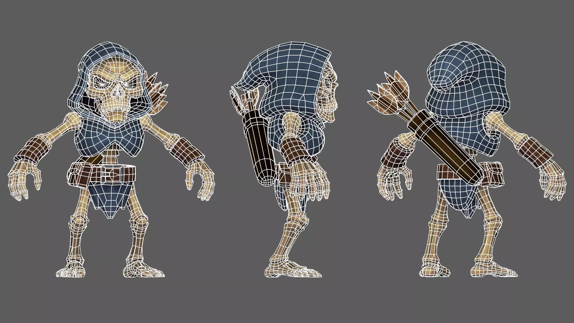 Skeleton Pack - Game ready character Low-poly 3D model_37