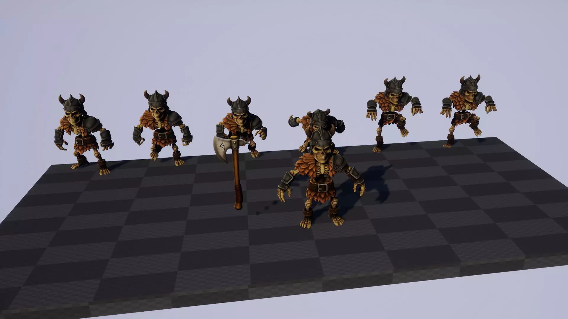 Skeleton Pack - Game ready character Low-poly 3D model_23