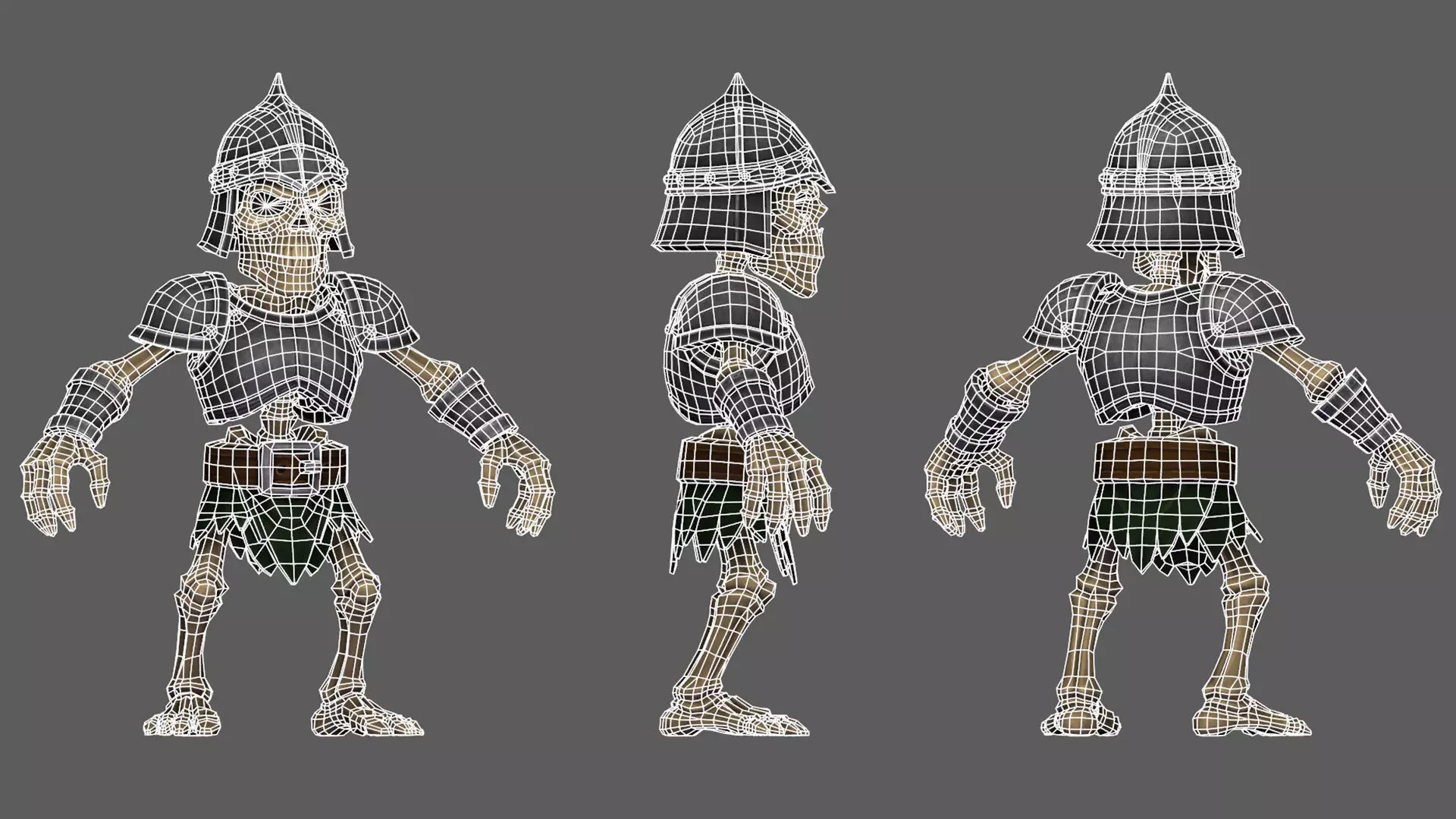 Skeleton Pack - Game ready character Low-poly 3D model_60