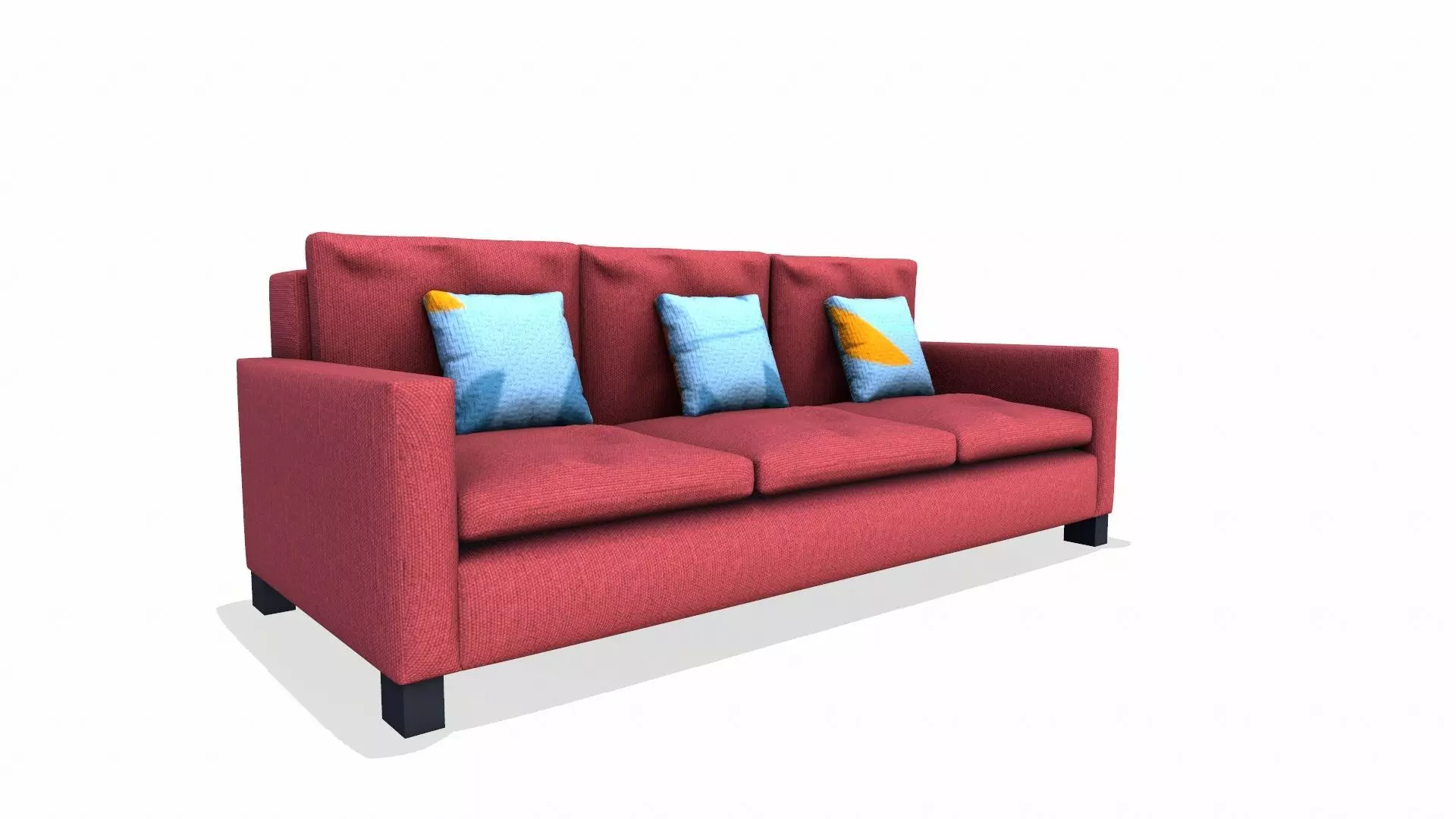 Canape Sofa Fabric Low-poly 3D model_3