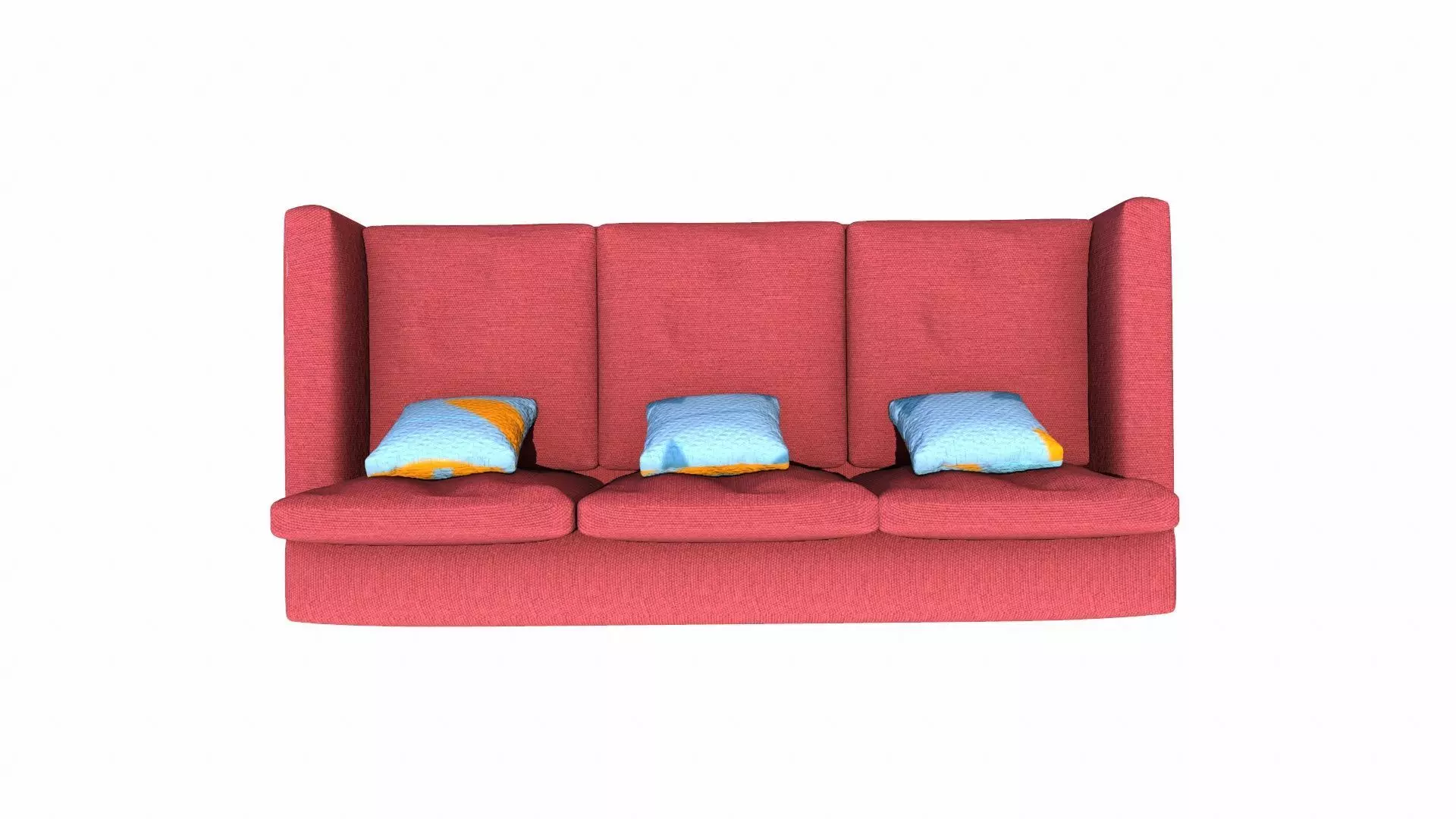 Canape Sofa Fabric Low-poly 3D model_6
