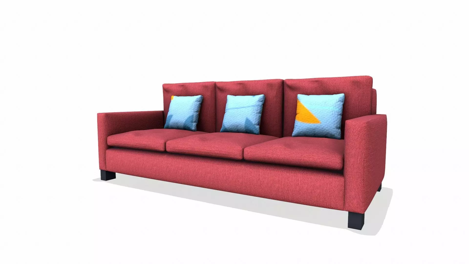 Canape Sofa Fabric Low-poly 3D model_2