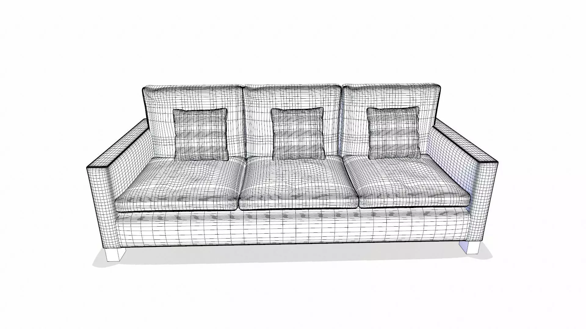 Canape Sofa Fabric Low-poly 3D model_11