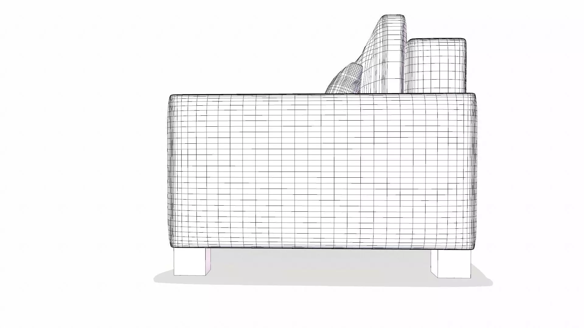 Canape Sofa Fabric Low-poly 3D model_13