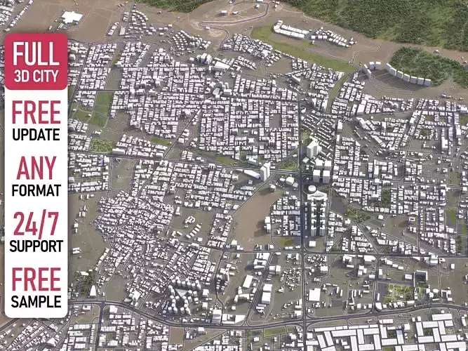 Duhok - 3D City Model Low-poly 3D model