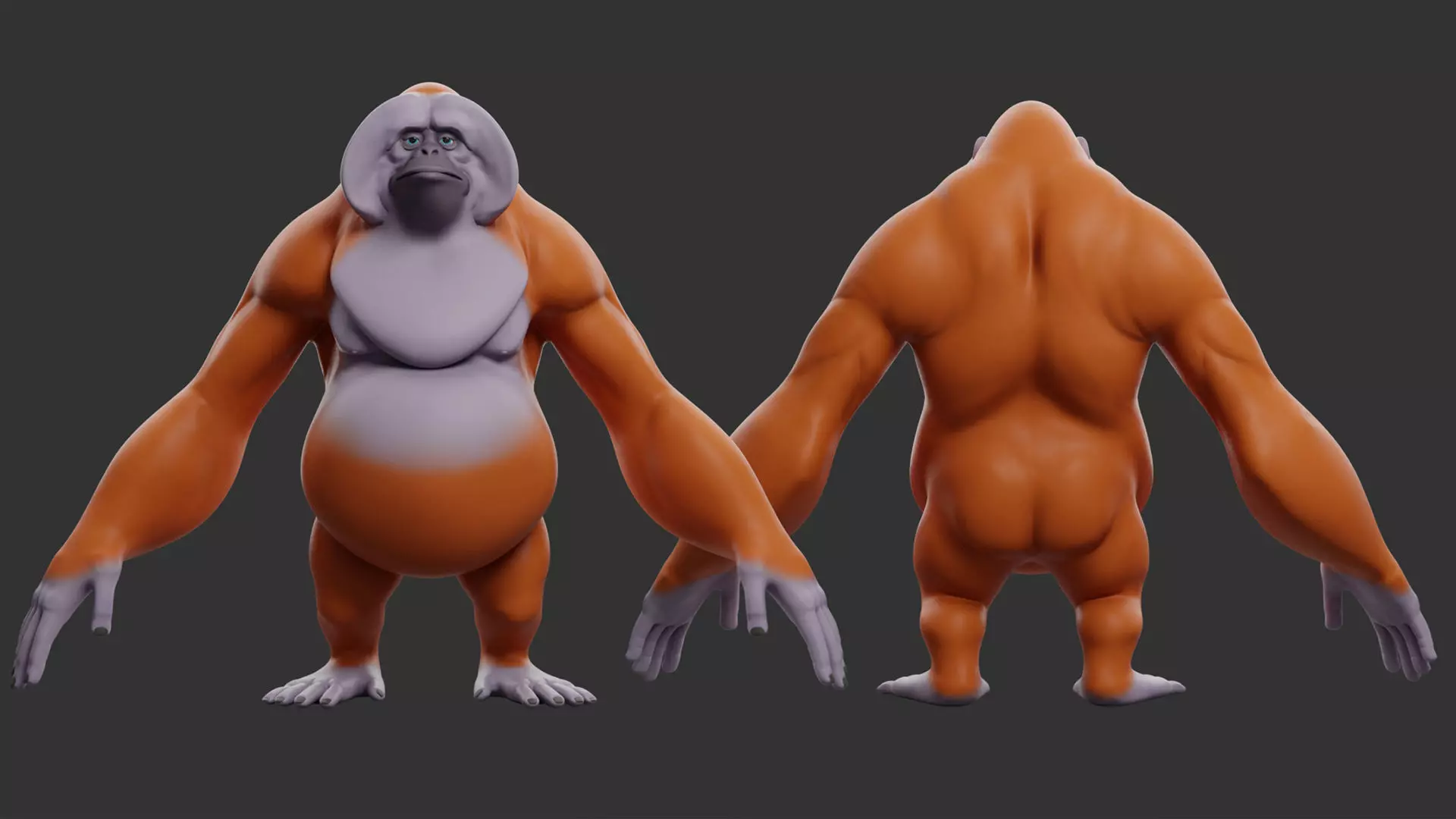 Orangutan  Stylize II Cartoon Low-poly 3D model_2