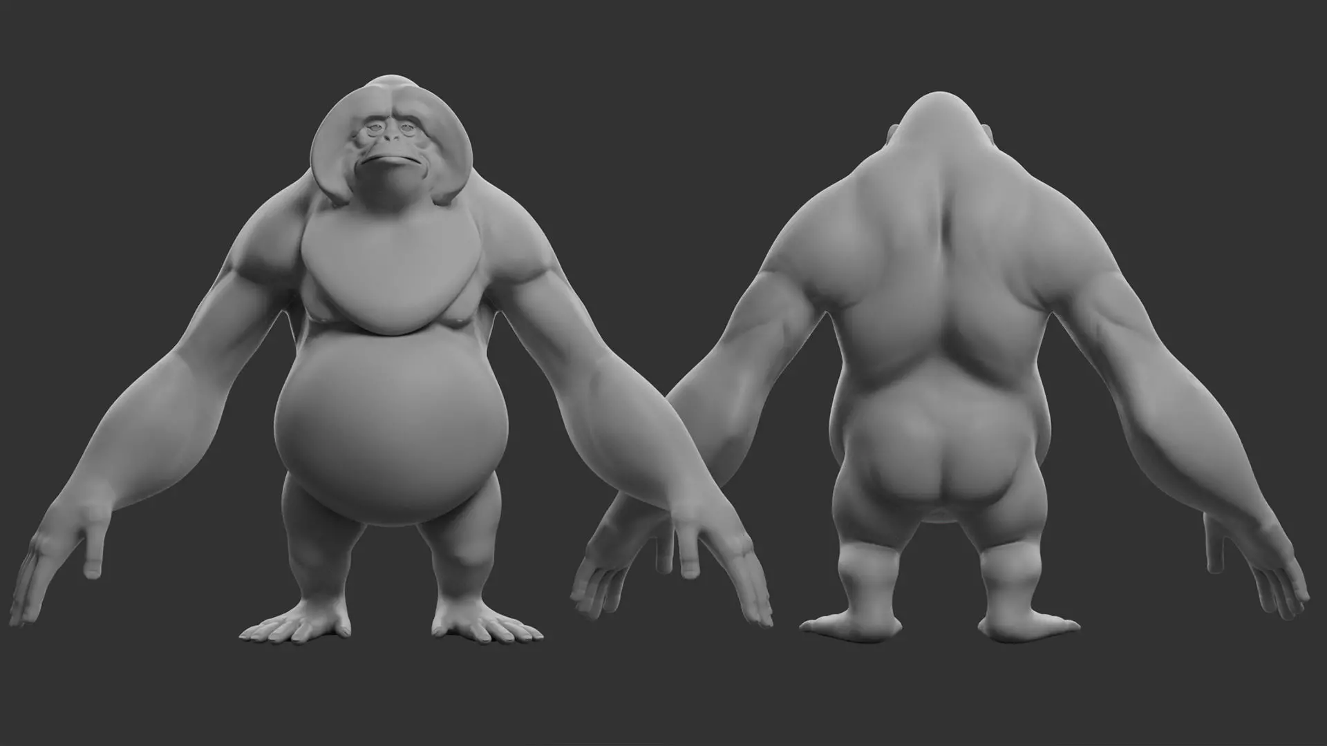 Orangutan  Stylize II Cartoon Low-poly 3D model_3