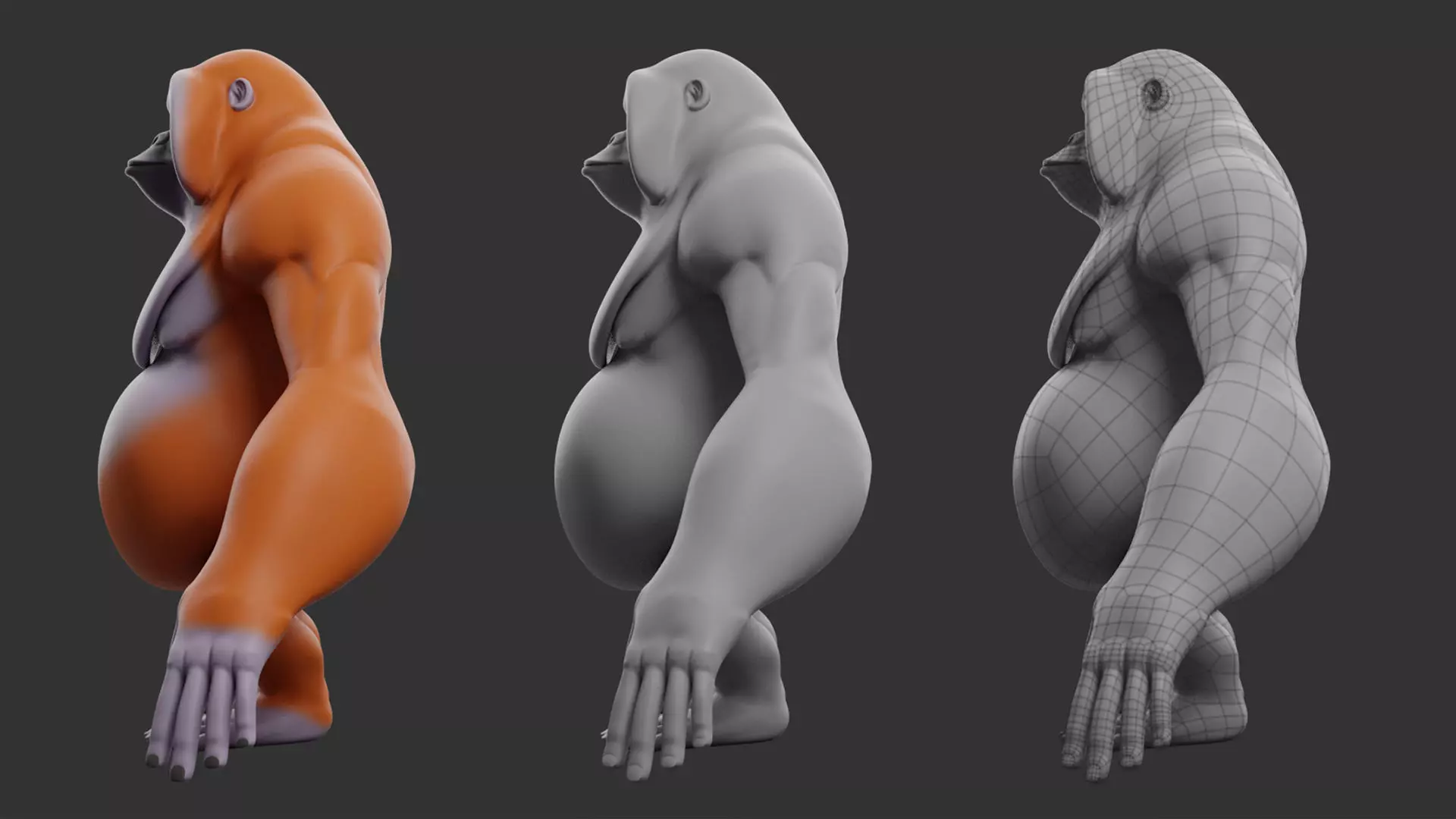 Orangutan  Stylize II Cartoon Low-poly 3D model_8