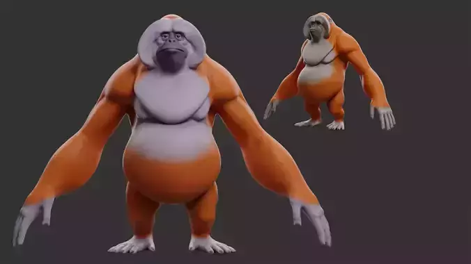 Orangutan  Stylize II Cartoon Low-poly 3D model