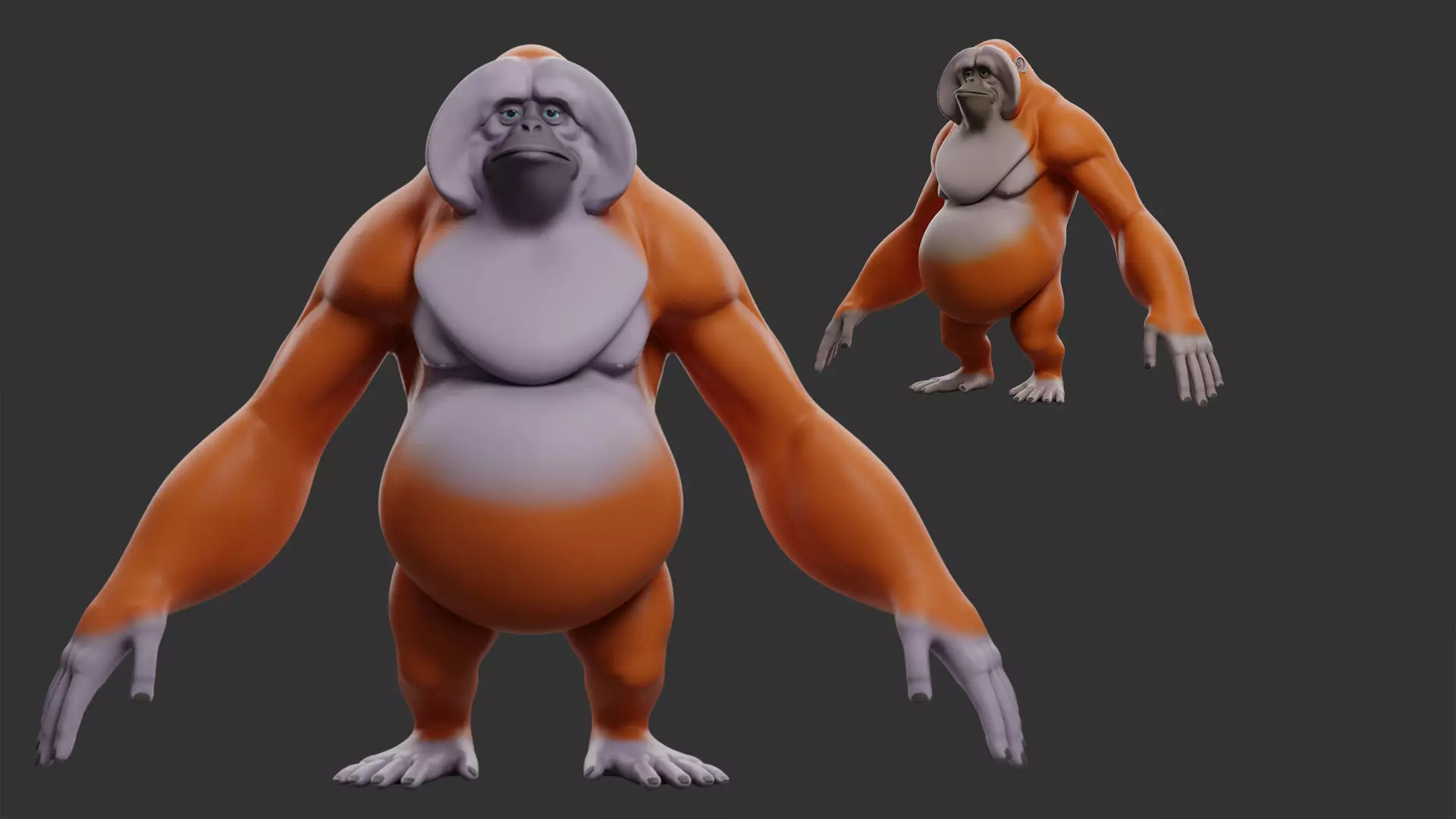 Orangutan  Stylize II Cartoon Low-poly 3D model_0