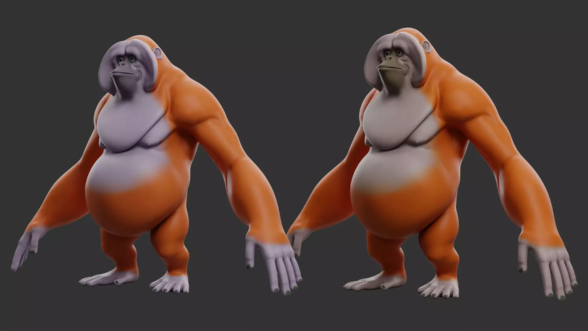 Orangutan  Stylize II Cartoon Low-poly 3D model_1
