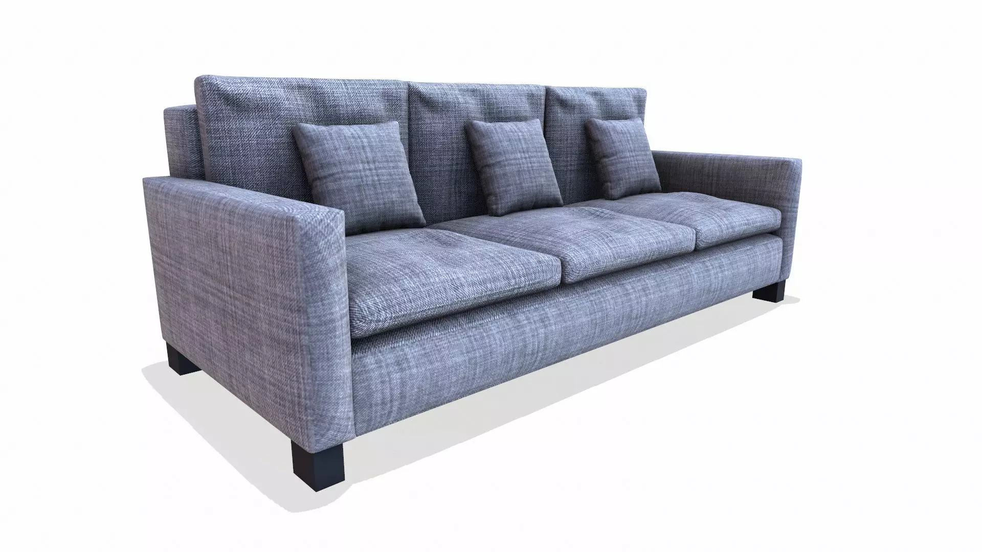 Canape Sofa Fabric Low-poly 3D model_2