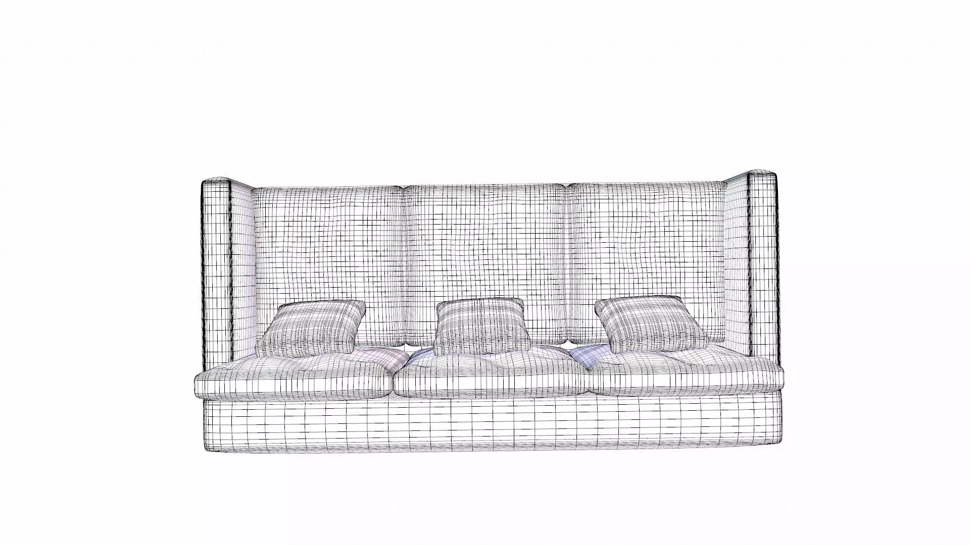 Canape Sofa Fabric Low-poly 3D model_8