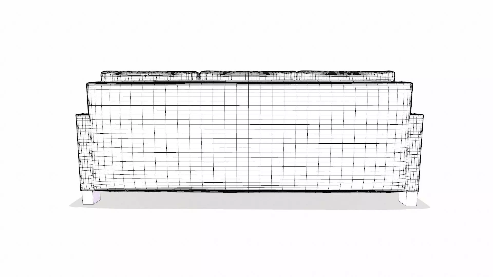 Canape Sofa Fabric Low-poly 3D model_7