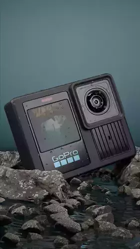 Go Pro Hero 13 HighPoly 3D Model with Scene