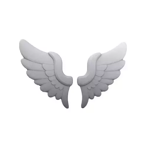 Low Poly Wings v7 001 Low-poly 3D model