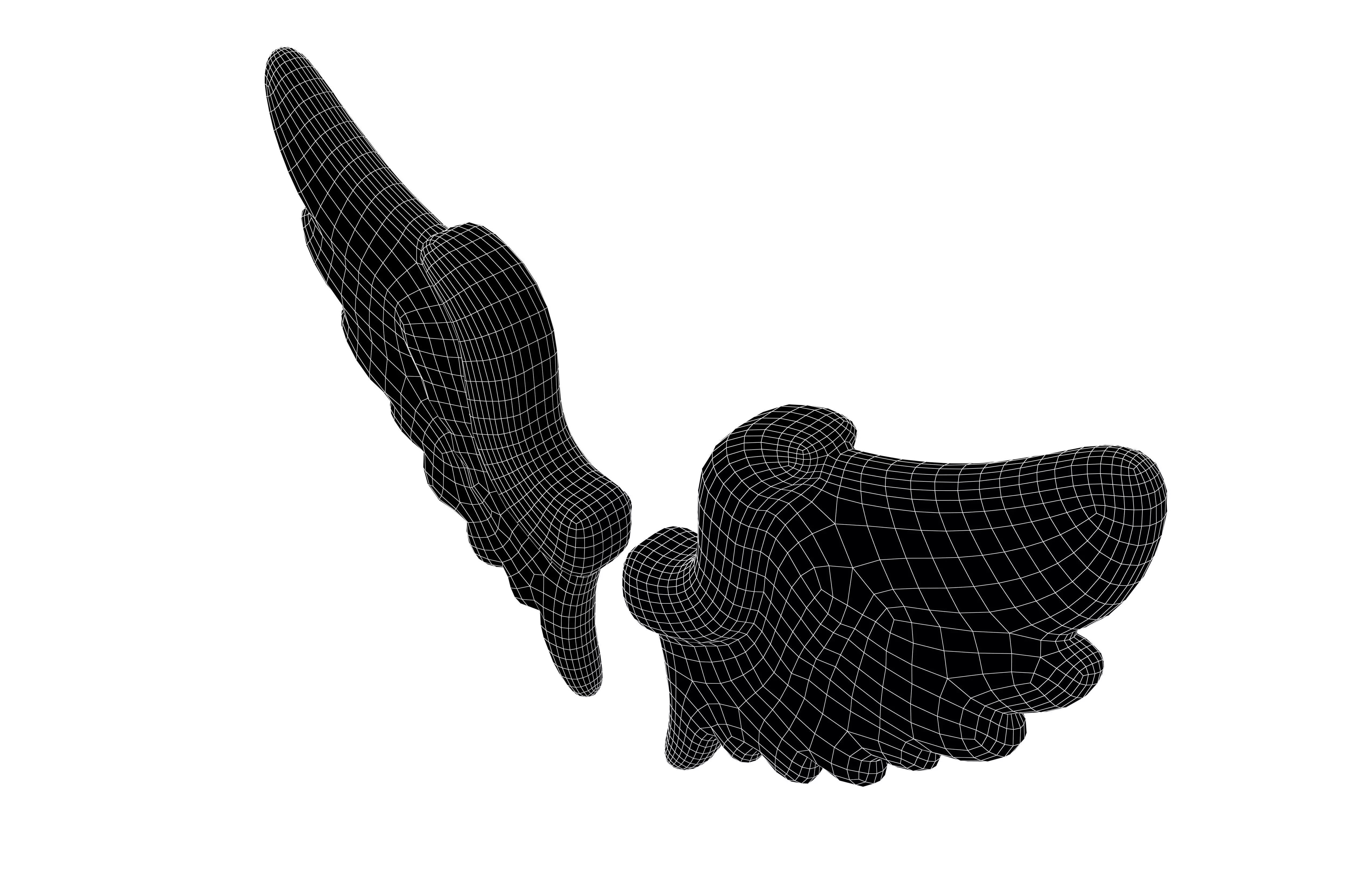 Low Poly Wings v7 001 Low-poly 3D model_6