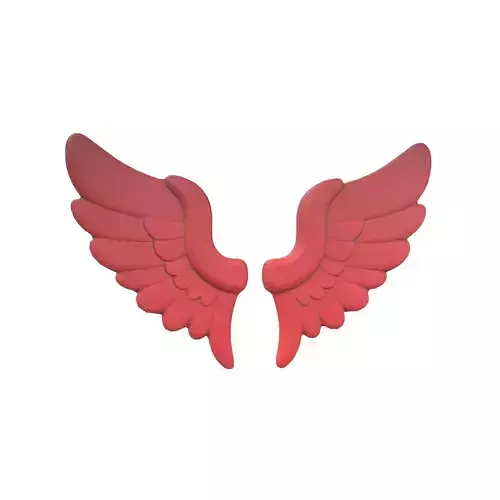 Low Poly Wings v7 002 Low-poly 3D model