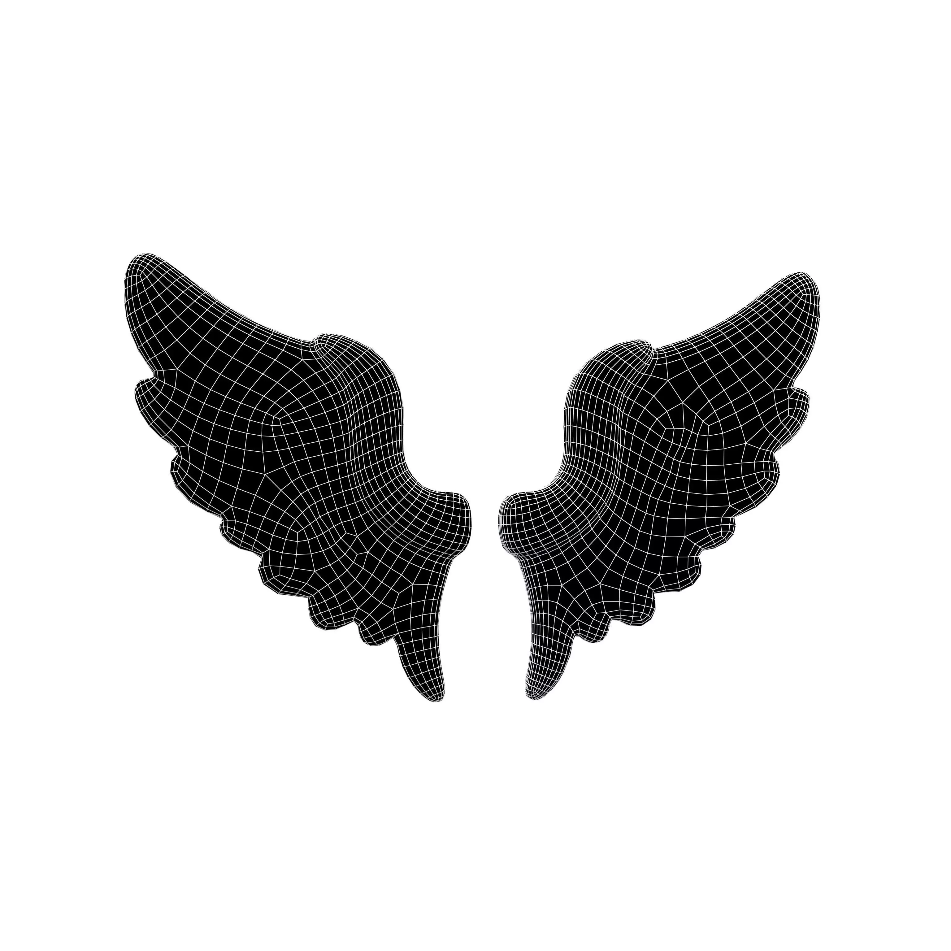 Low Poly Wings v7 002 Low-poly 3D model_4