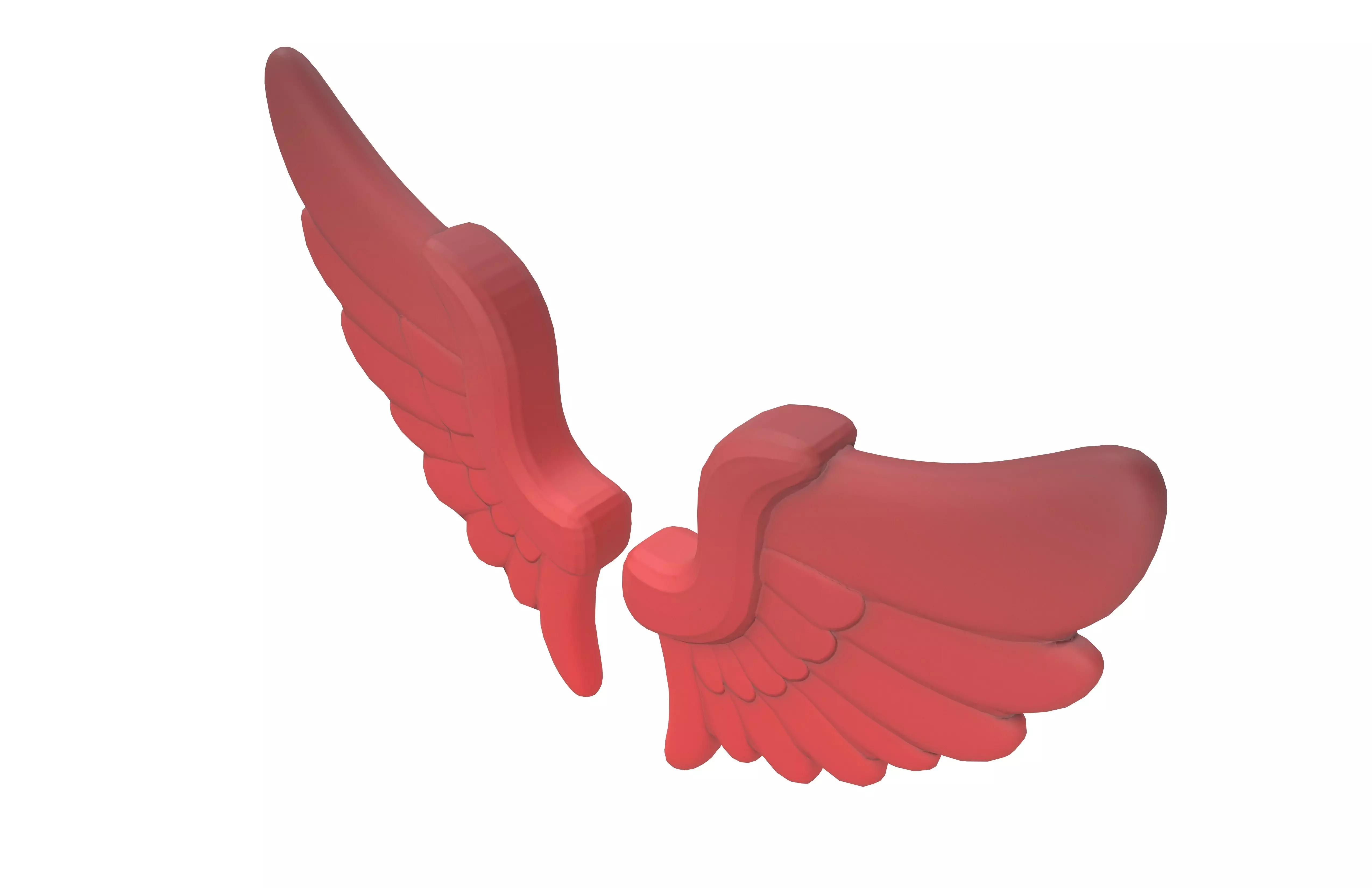 Low Poly Wings v7 002 Low-poly 3D model_2