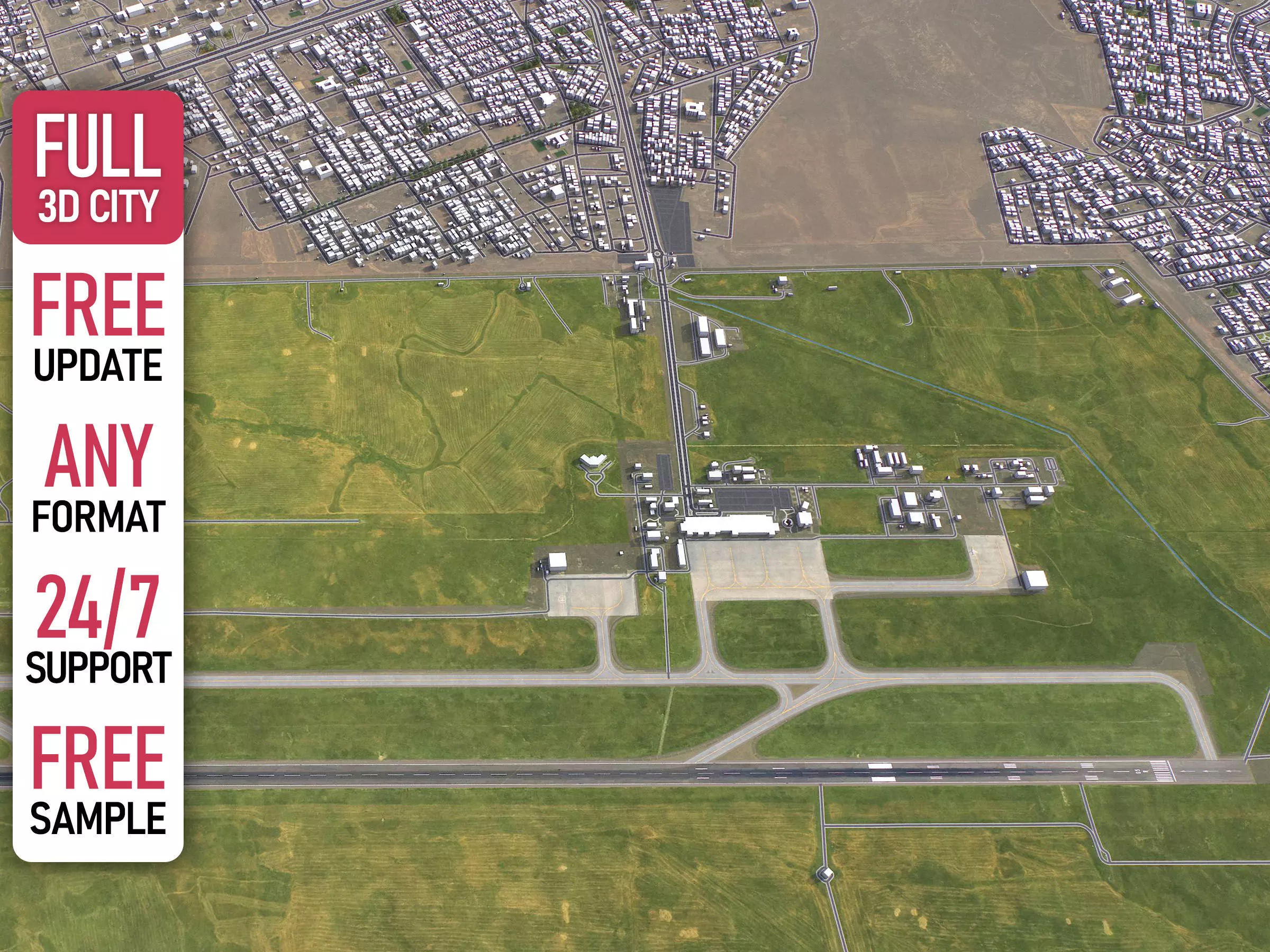 Sulaymaniyah - 3D Airport Model Low-poly 3D model_0