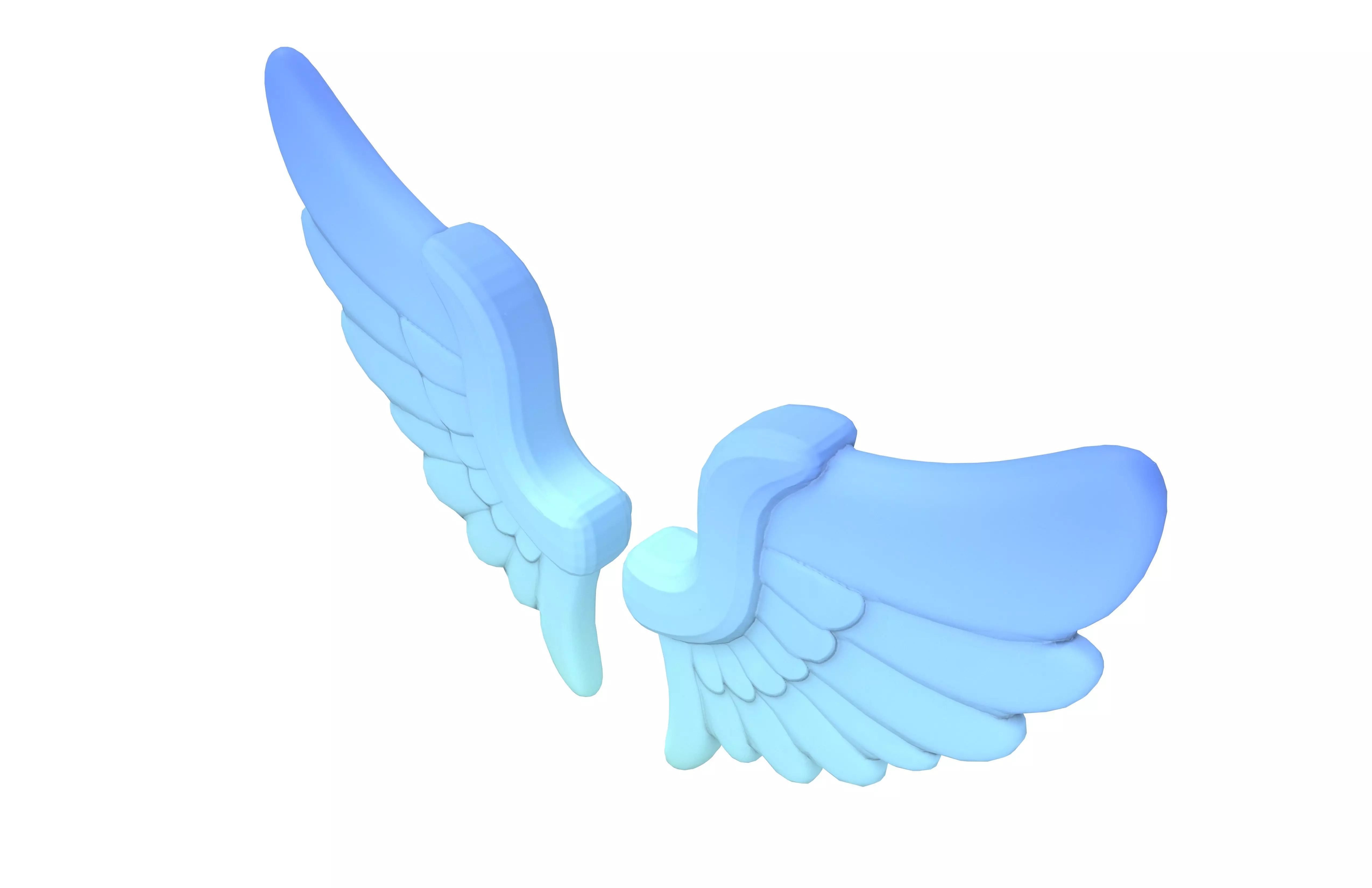 Low Poly Wings v7 003 Low-poly 3D model_2