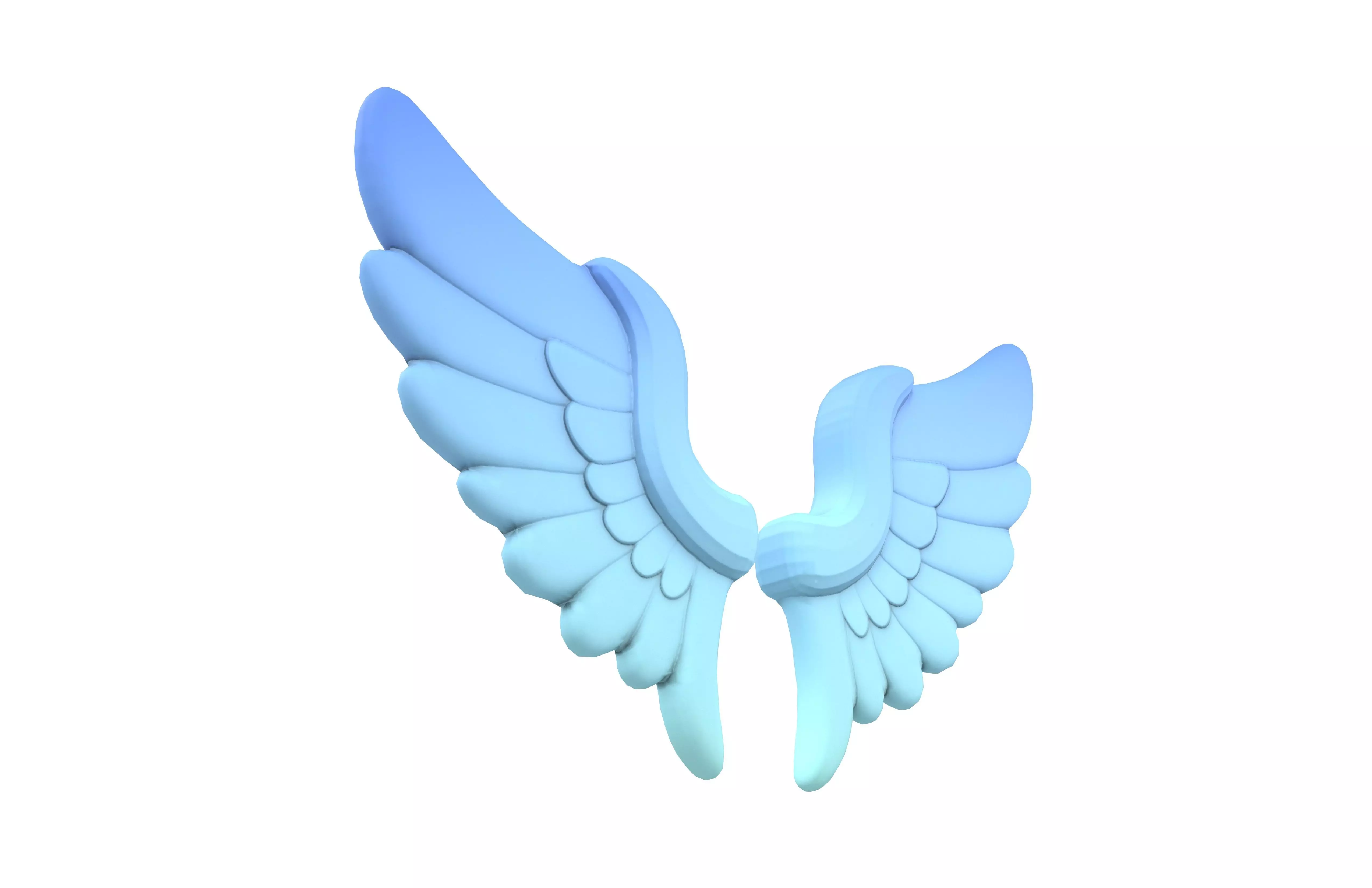 Low Poly Wings v7 003 Low-poly 3D model_3