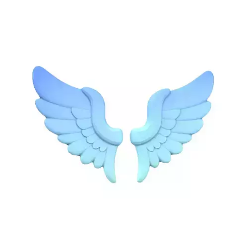 Low Poly Wings v7 003 Low-poly 3D model