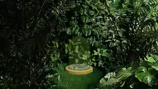 Glass Dome LED Lamp Realistic 3D Model