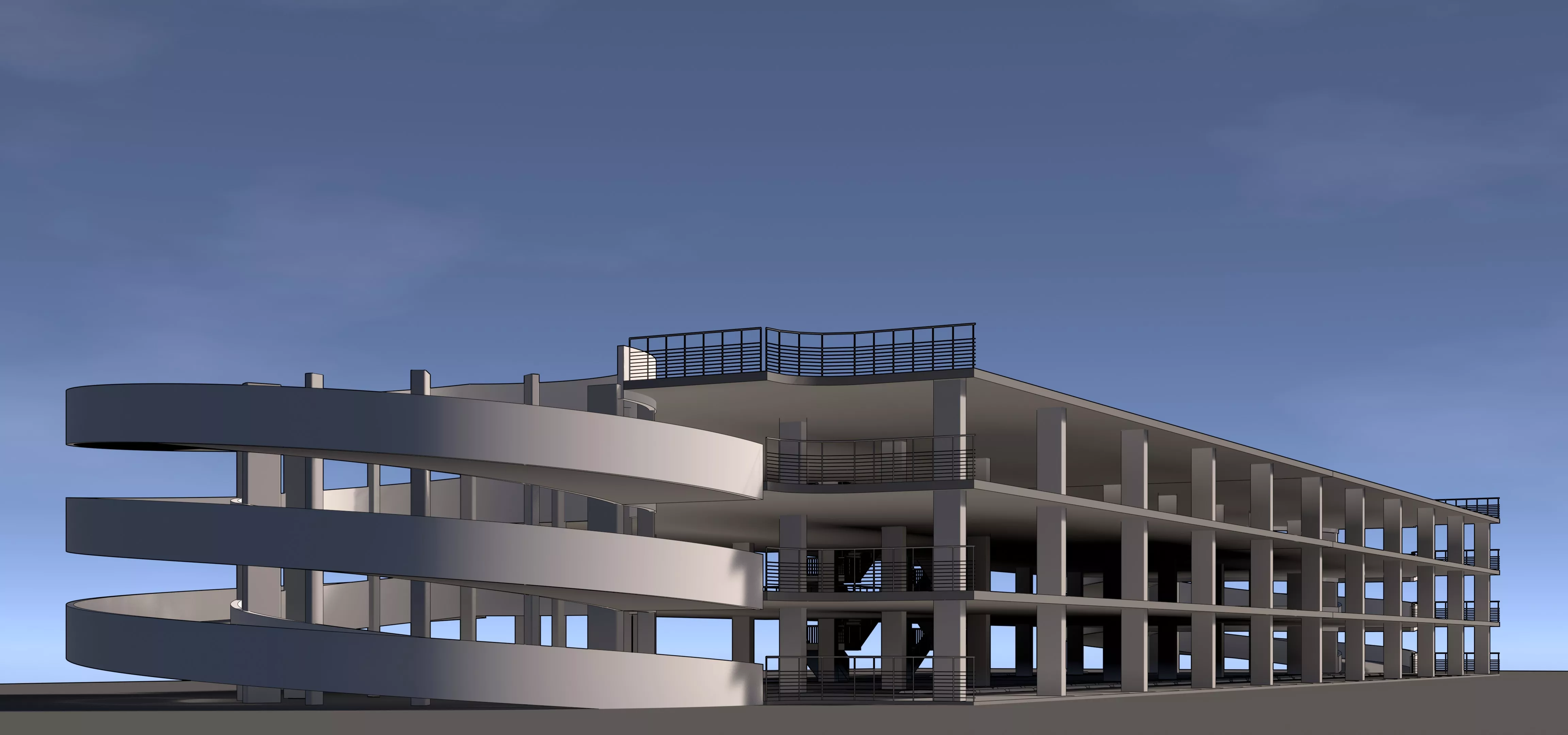 Parking garage in section cut 26-19 3D model