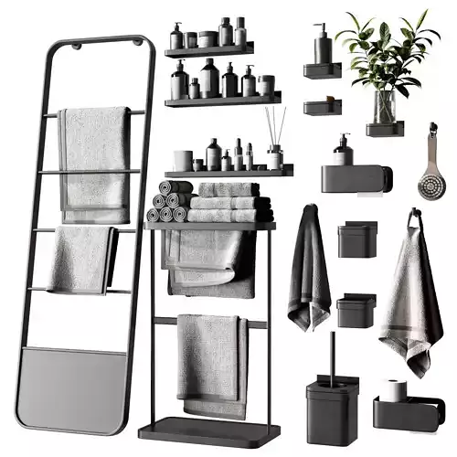 Bathroom Accessories With Decor Set 07