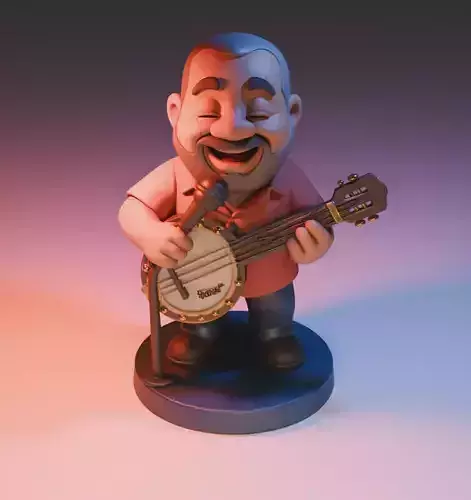 Arlindo Cruz STL Samba Legend with Banjo Microphone  3D print model