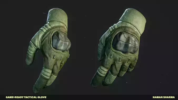 Tactical Gloves Low-poly 3D model