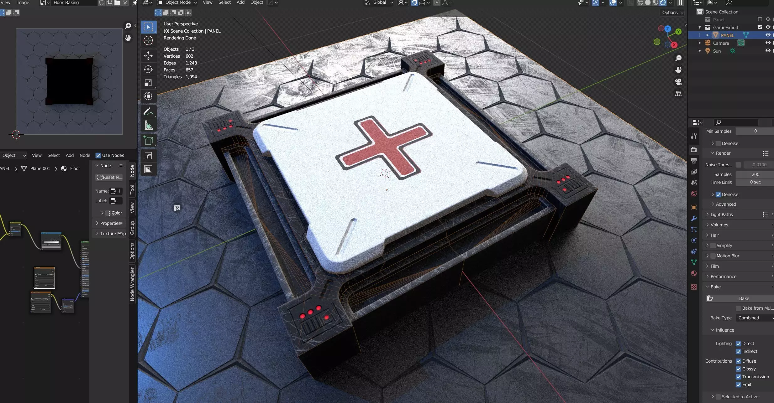 Game ready Panel prop Low-poly 3D model Low-poly 3D model_1