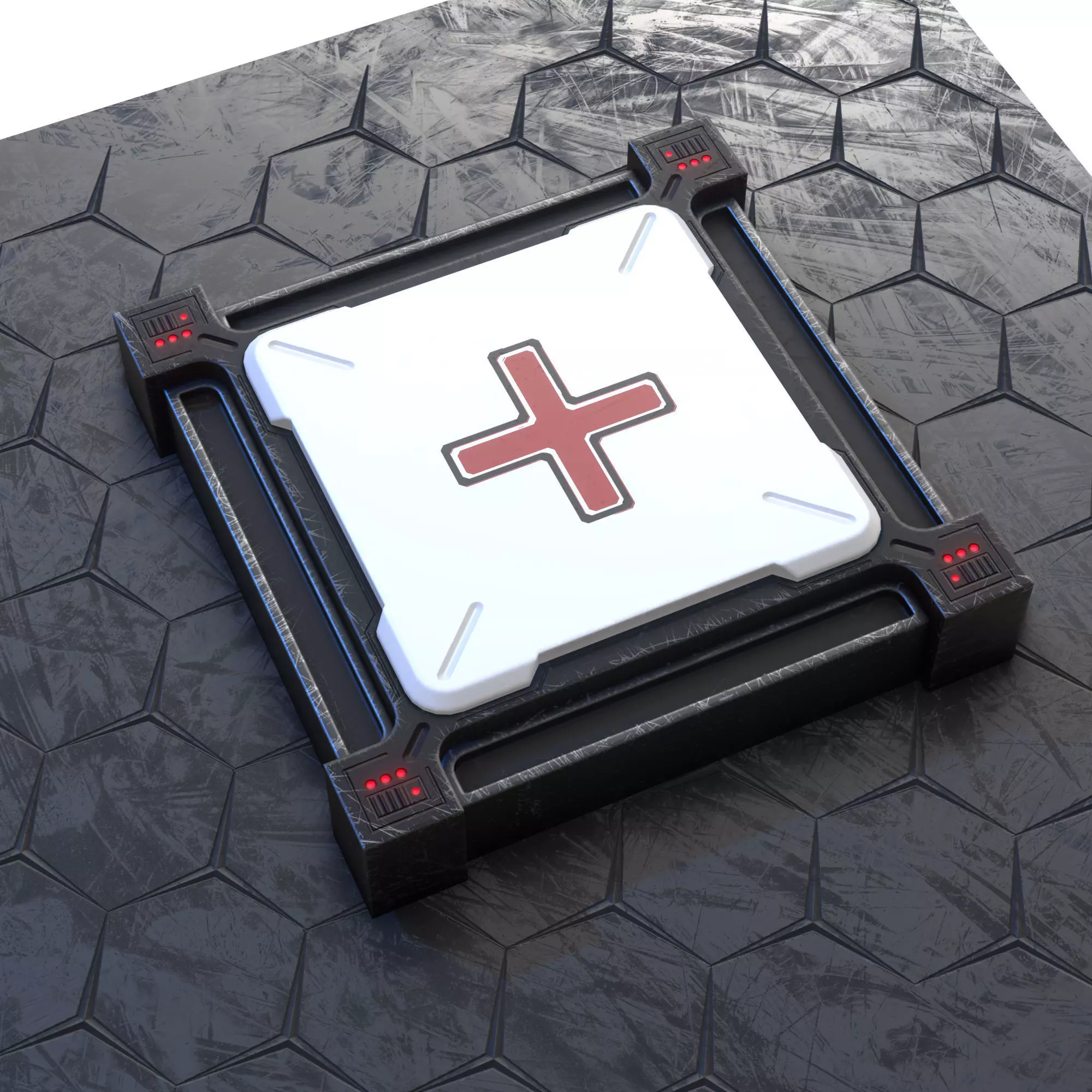 Game ready Panel prop Low-poly 3D model Low-poly 3D model_0