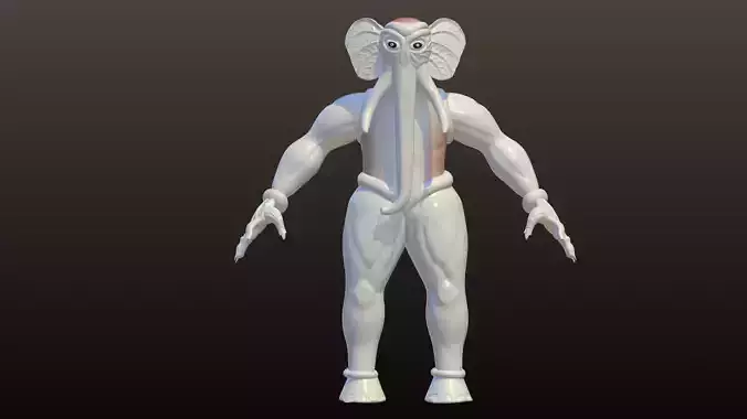 Elephant-Human Hybrid Character Customizable 