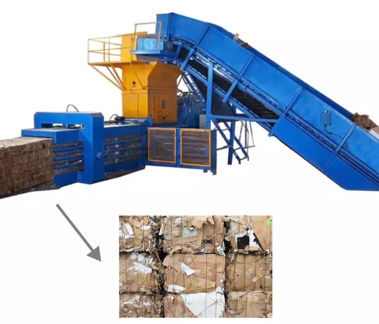 Waste Paper and Plastic Baling Machine for Recycling 3D model