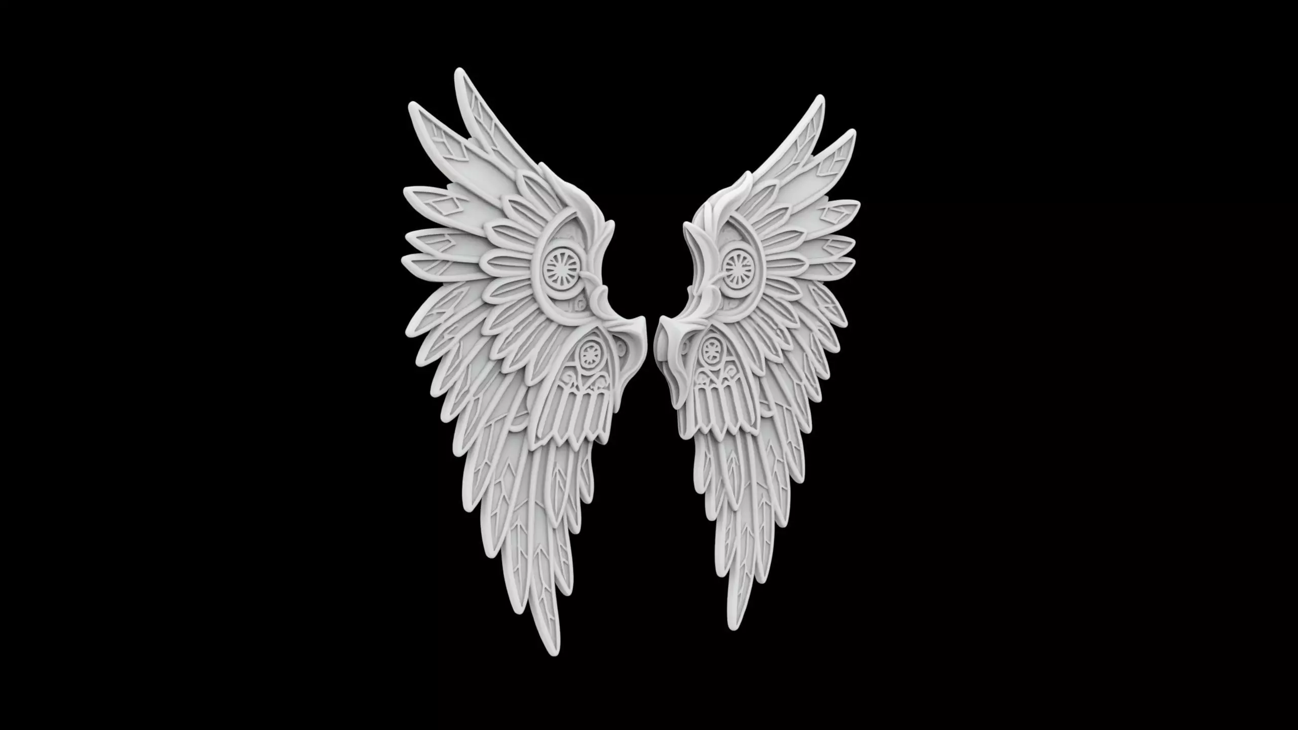 Gothic Angel Wings 3D Print Model 3D print model