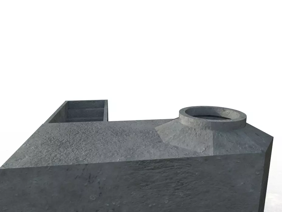 German WW2 machinegun bunker Low-poly 3D model_3