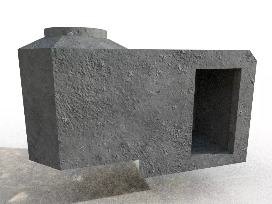 German WW2 machinegun bunker Low-poly 3D model_5