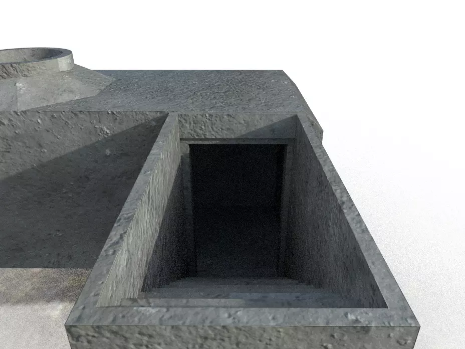 German WW2 machinegun bunker Low-poly 3D model_2