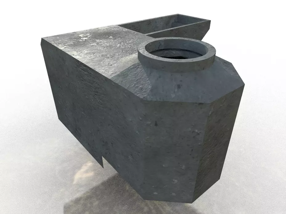 German WW2 machinegun bunker Low-poly 3D model_0