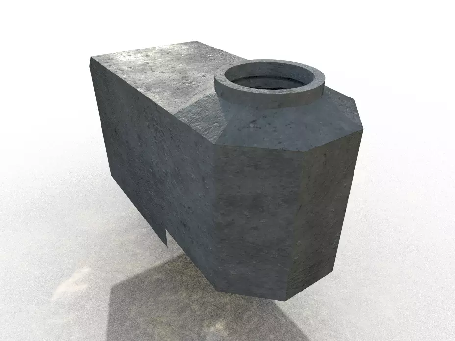 German WW2 machinegun bunker Low-poly 3D model_6