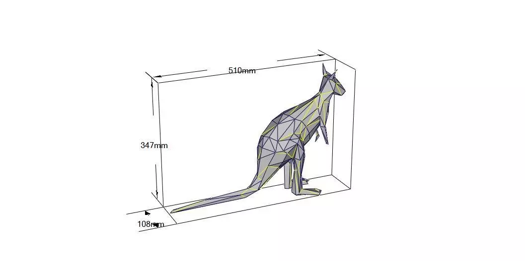  3D Printed Origami Model Kali the Kangaroo Paper Model 3D print model_11