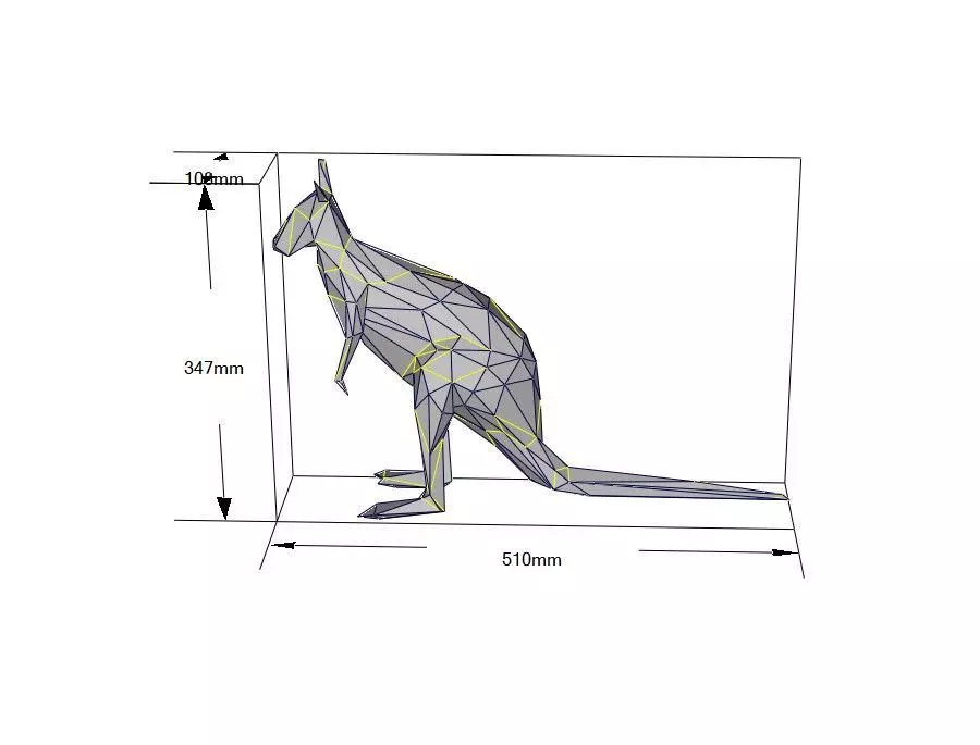  3D Printed Origami Model Kali the Kangaroo Paper Model 3D print model_9