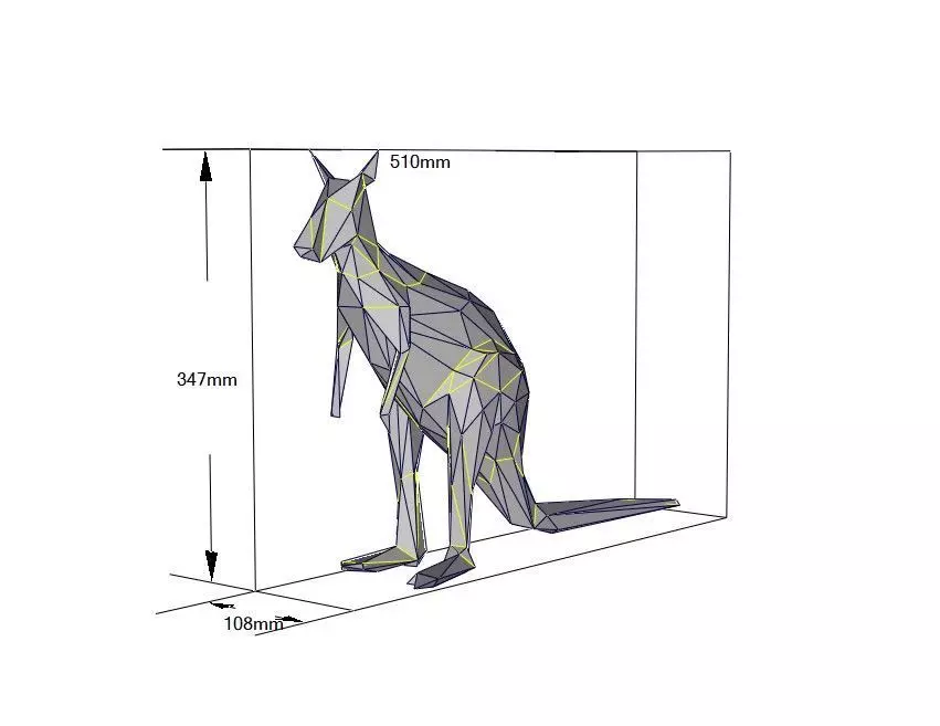  3D Printed Origami Model Kali the Kangaroo Paper Model 3D print model_7