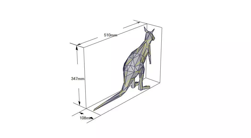  3D Printed Origami Model Kali the Kangaroo Paper Model 3D print model_10