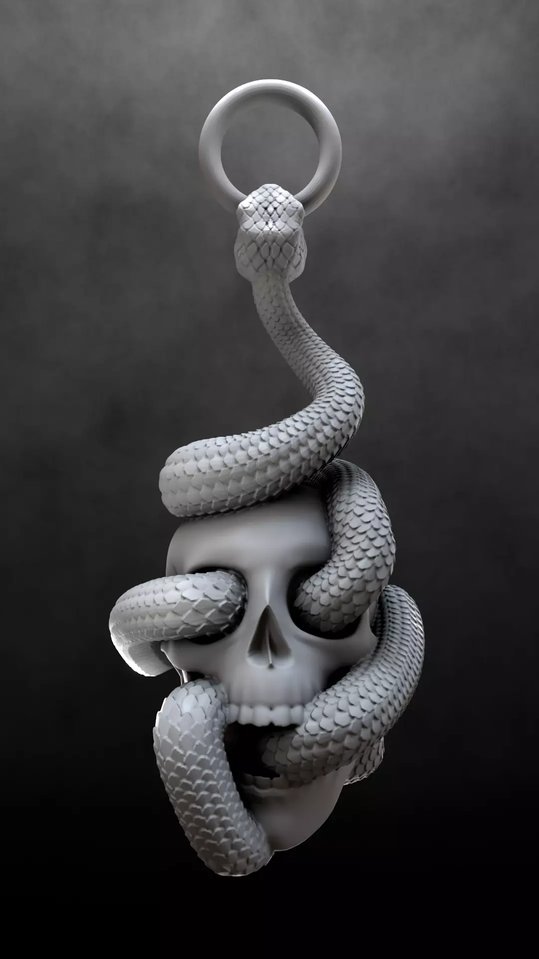 Skull Snake Charm sculpt 3d print 3D print model_19